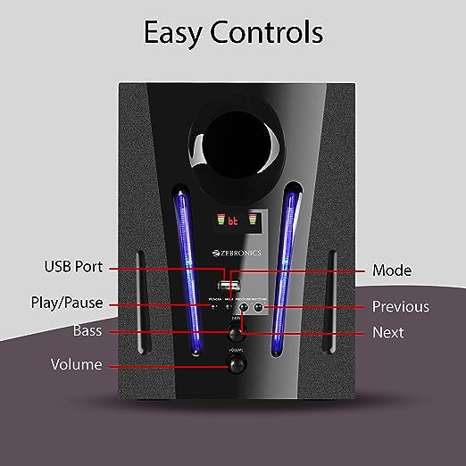 Zebronics ZEB-BT2750RUF Made in India Wireless Bluetooth Multimedia Speaker With Supporting USB, AUX, FM & Remote Control. (60 Watt, 4.1 Channel) Zebronics ZEB-BT2750RUF Made in India Wireless Bluetooth Multimedia Speaker With Supporting USB, AUX, FM & Remote Control. (60 Watt, 4.1 Channel)